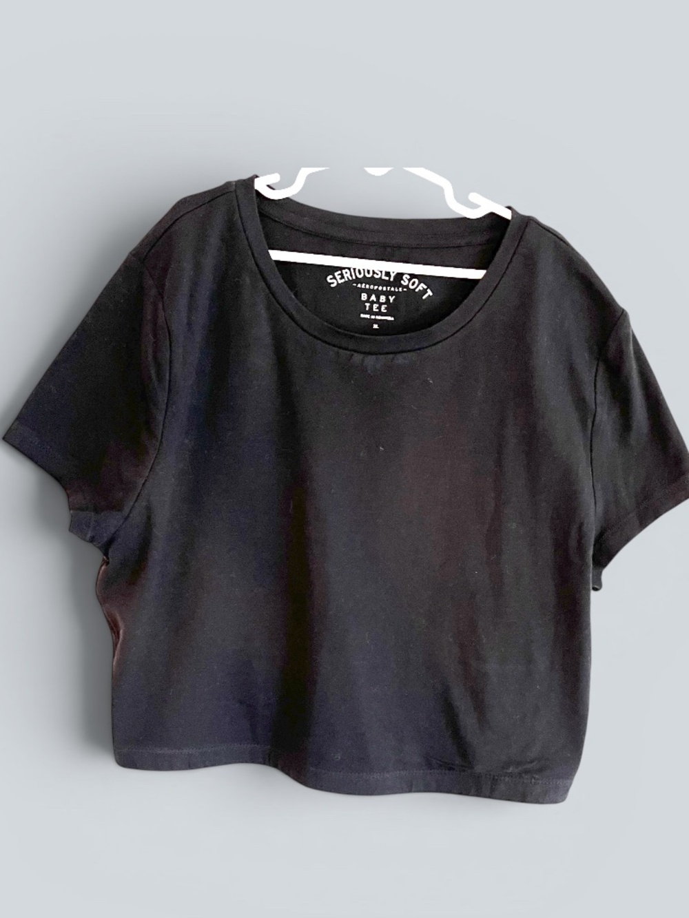 Aeropostale Seriously Soft Black Baby Tee Size XL